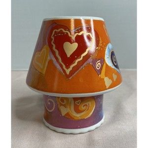Papel Giftware Hearts  & Swirls Candle  Holder and  Shade 5” multicolor
